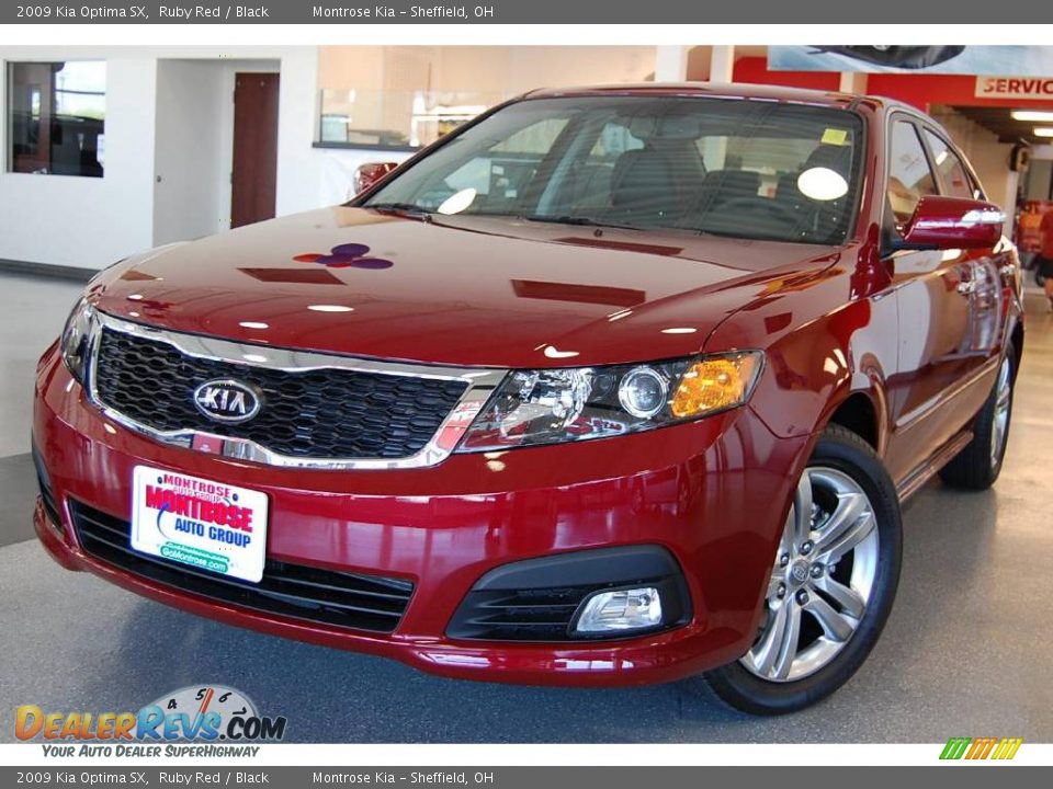 2009 Kia Optima SX Ruby Red / Black Photo #1