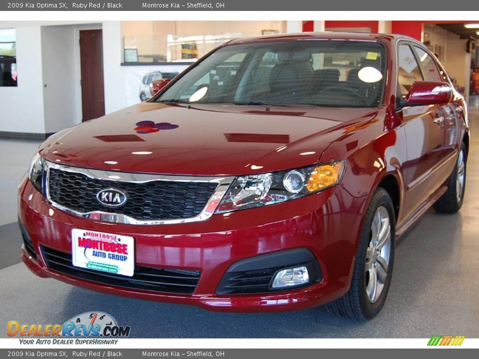2009 Kia Optima SX Ruby Red / Black Photo #2