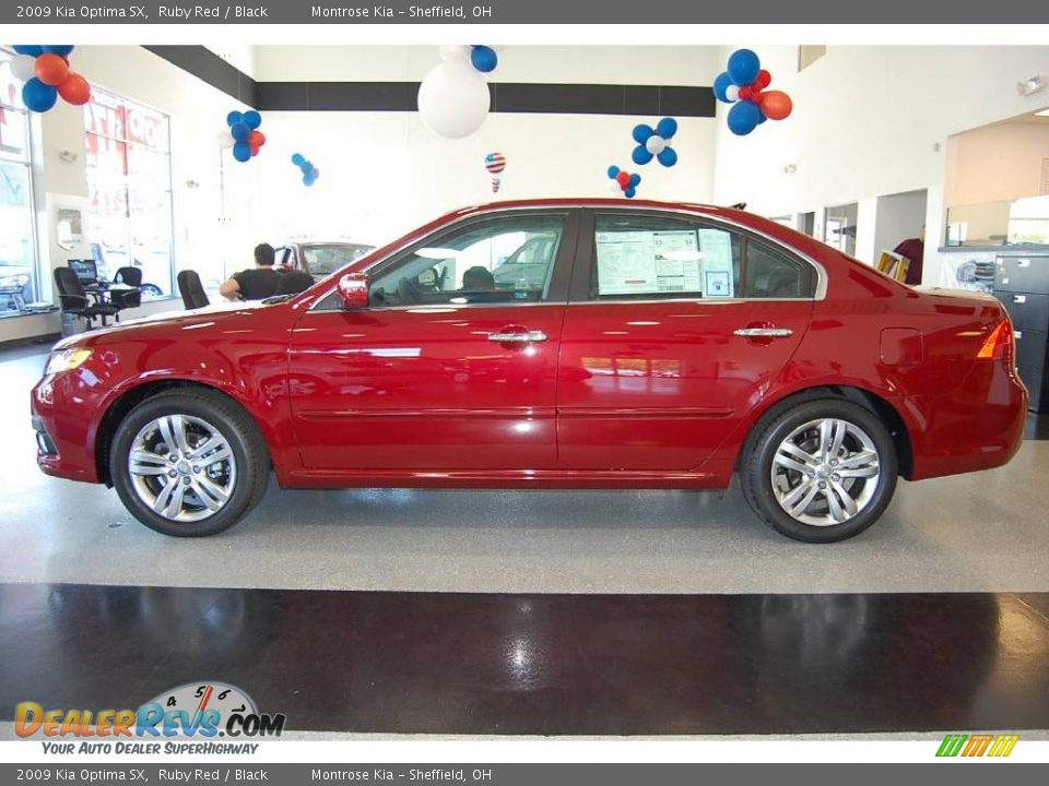 2009 Kia Optima SX Ruby Red / Black Photo #3