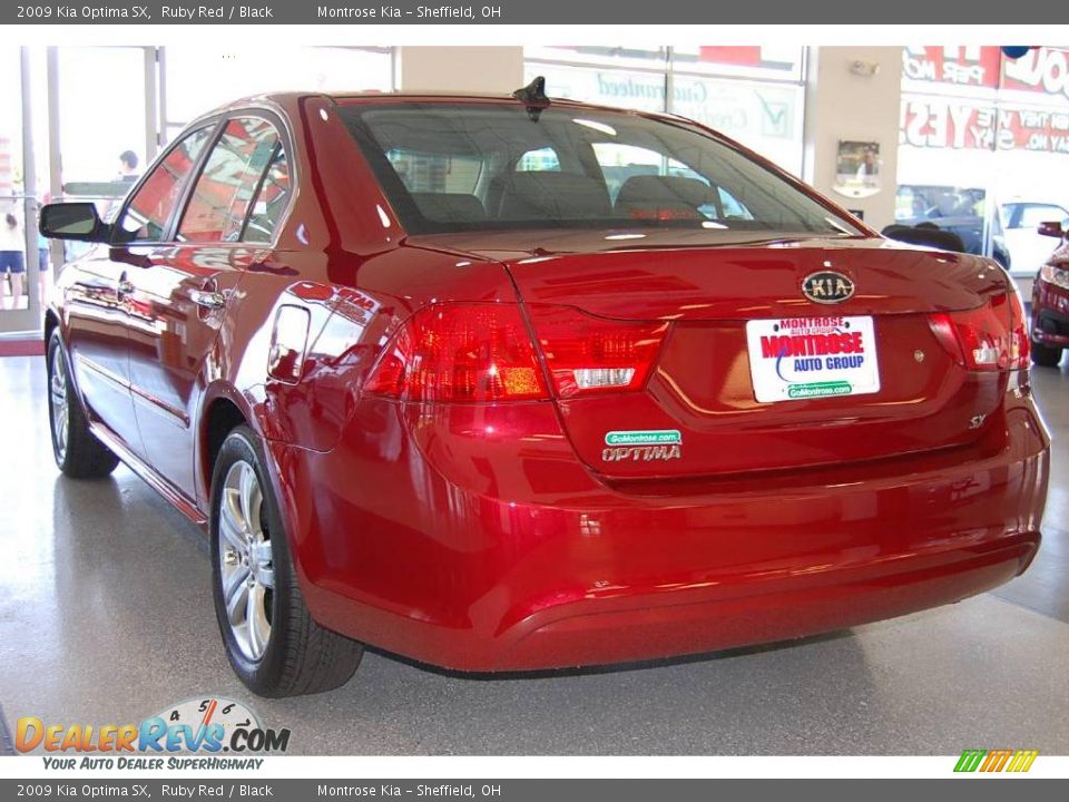 2009 Kia Optima SX Ruby Red / Black Photo #4