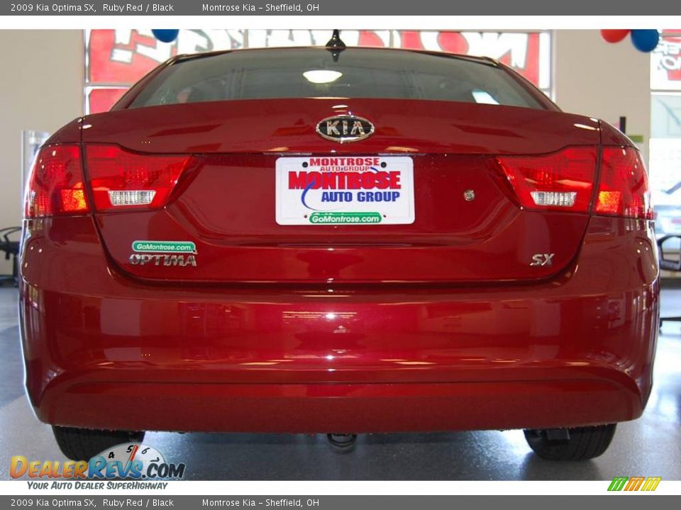 2009 Kia Optima SX Ruby Red / Black Photo #6
