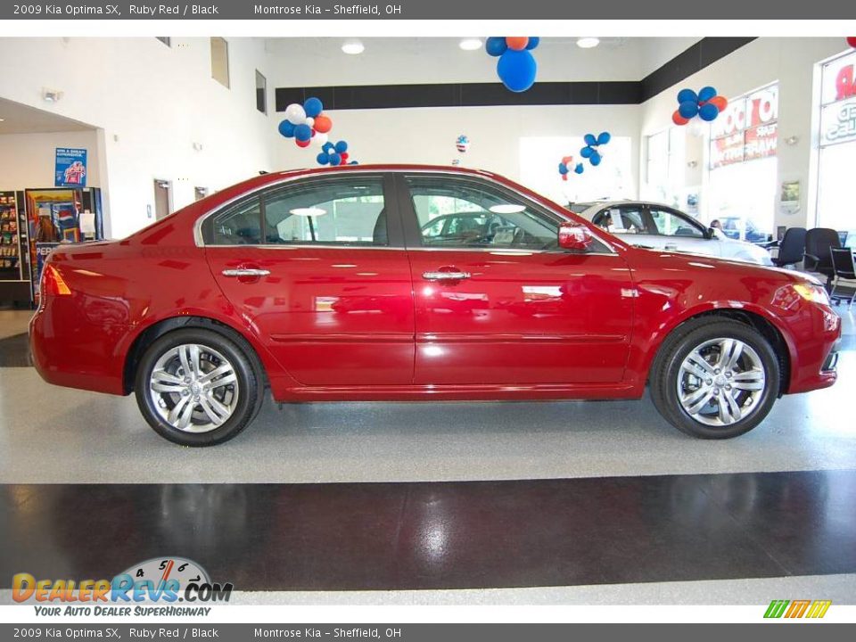 2009 Kia Optima SX Ruby Red / Black Photo #8