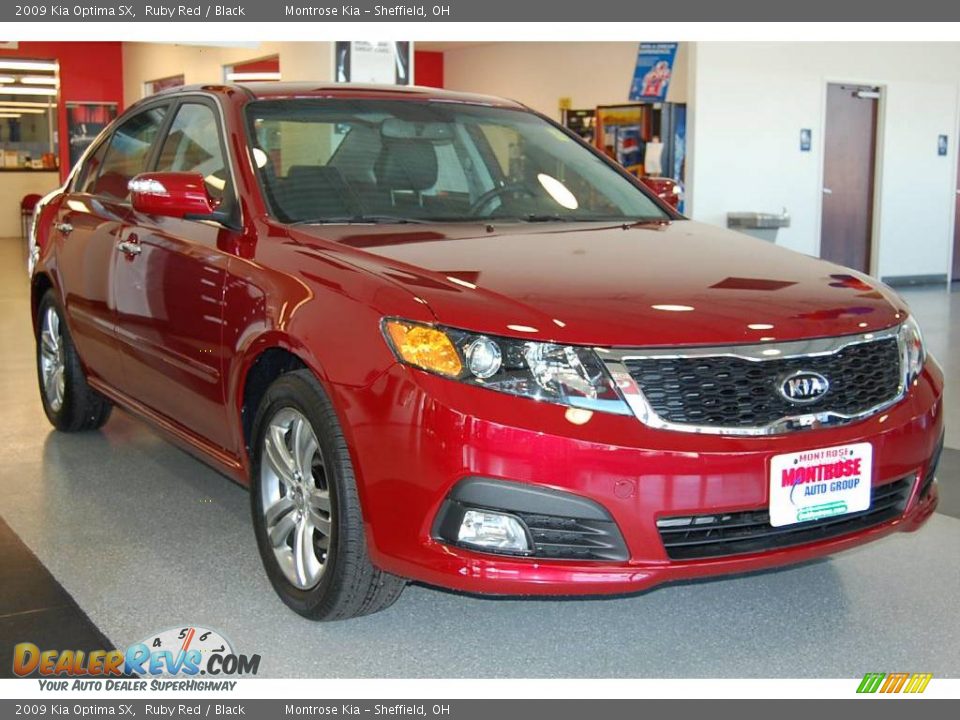 2009 Kia Optima SX Ruby Red / Black Photo #9