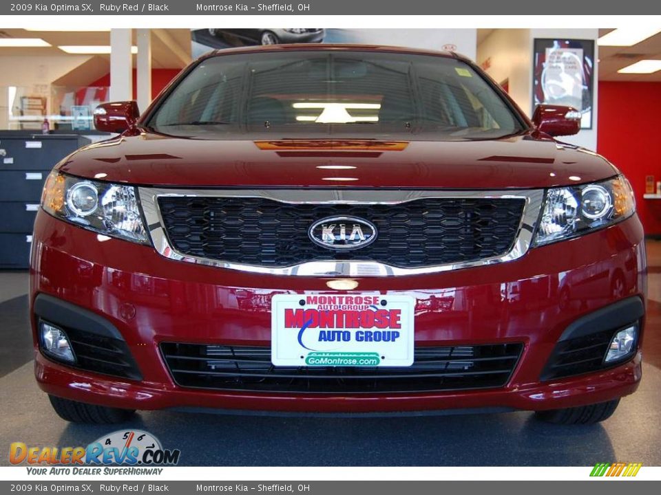 2009 Kia Optima SX Ruby Red / Black Photo #11