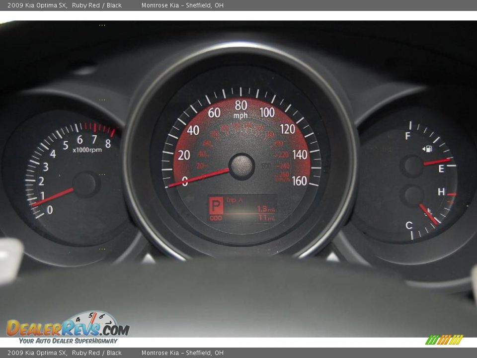 2009 Kia Optima SX Ruby Red / Black Photo #16