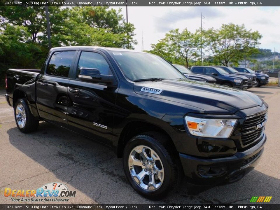 2021 Ram 1500 Big Horn Crew Cab 4x4 Diamond Black Crystal Pearl / Black Photo #3