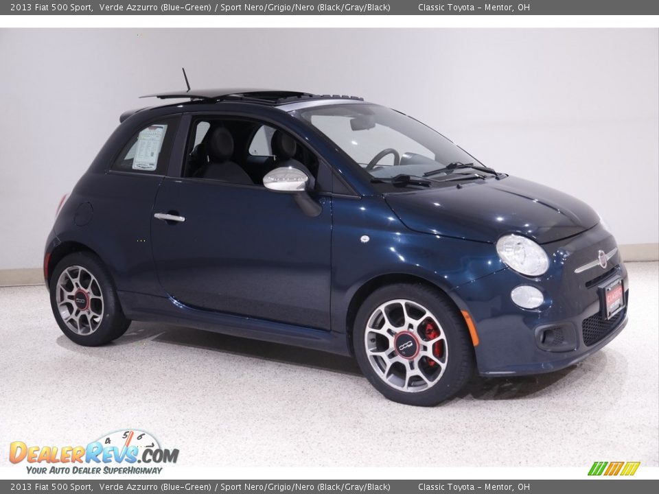 Verde Azzurro (Blue-Green) 2013 Fiat 500 Sport Photo #1