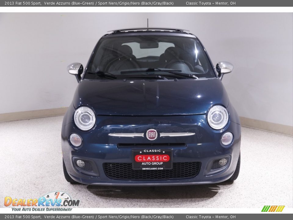 2013 Fiat 500 Sport Verde Azzurro (Blue-Green) / Sport Nero/Grigio/Nero (Black/Gray/Black) Photo #2