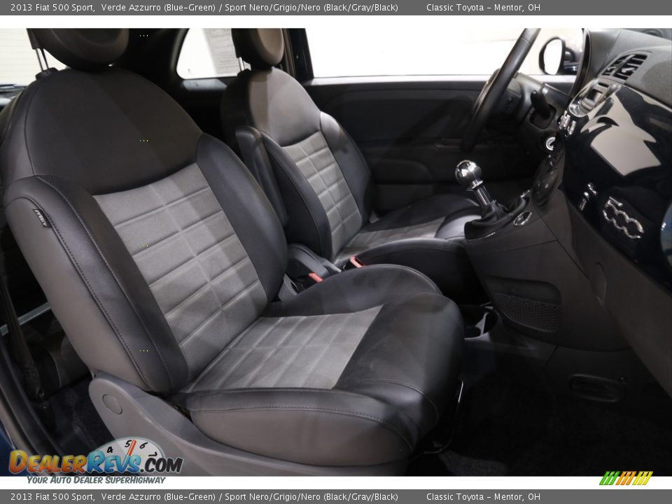 2013 Fiat 500 Sport Verde Azzurro (Blue-Green) / Sport Nero/Grigio/Nero (Black/Gray/Black) Photo #14