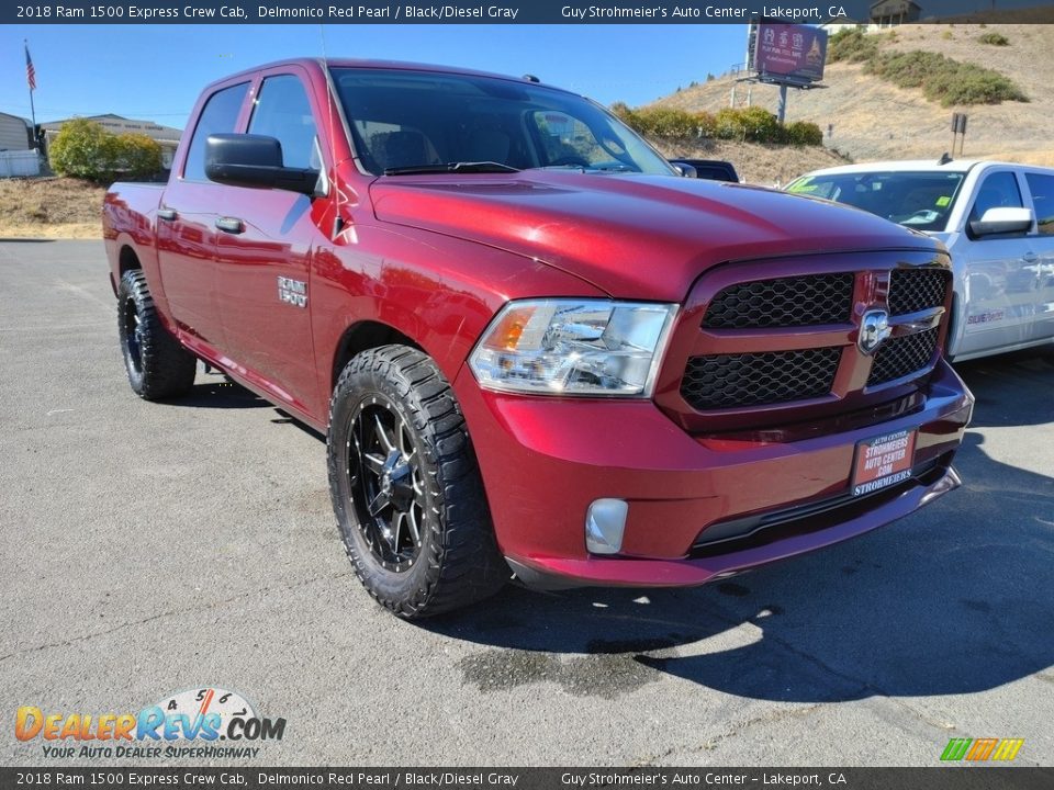 2018 Ram 1500 Express Crew Cab Delmonico Red Pearl / Black/Diesel Gray Photo #1