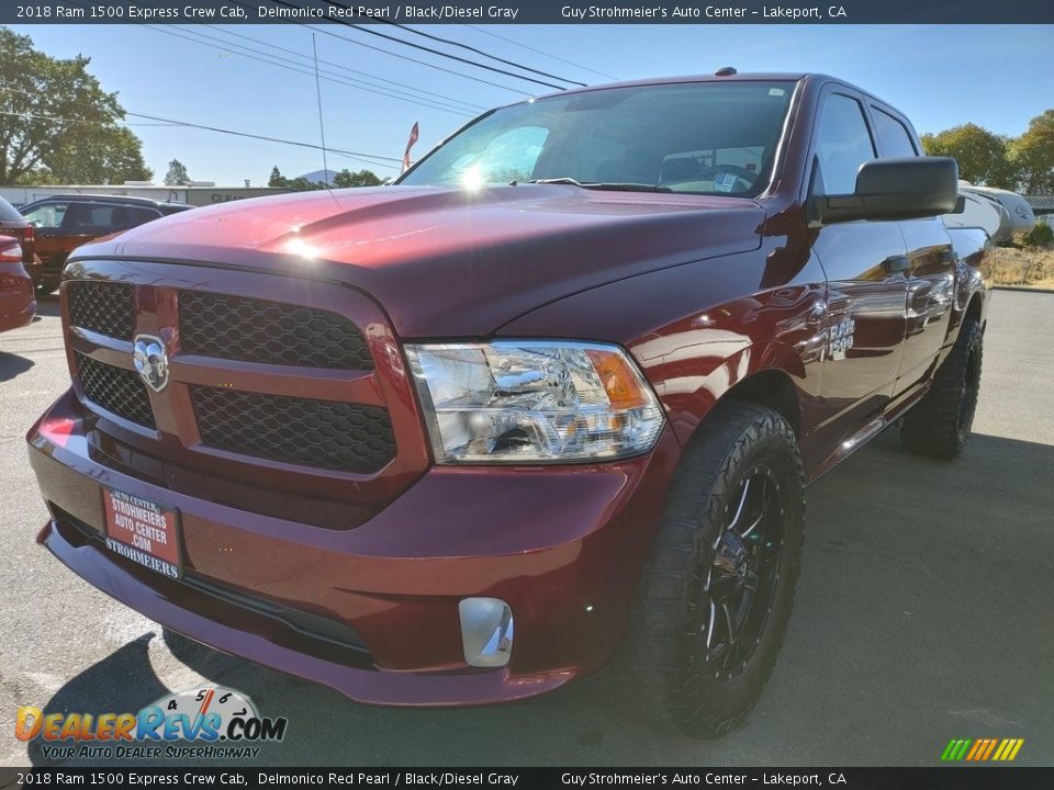 2018 Ram 1500 Express Crew Cab Delmonico Red Pearl / Black/Diesel Gray Photo #3