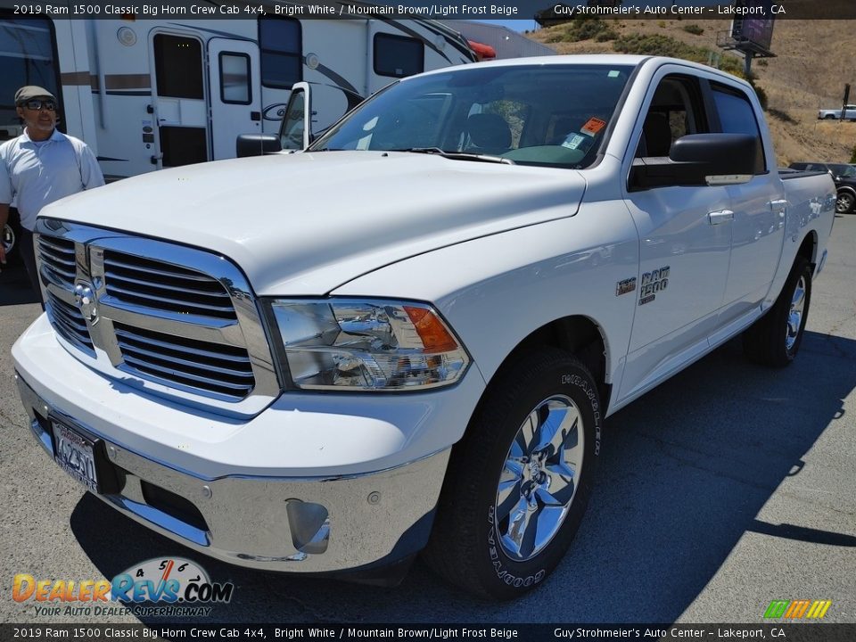 2019 Ram 1500 Classic Big Horn Crew Cab 4x4 Bright White / Mountain Brown/Light Frost Beige Photo #3