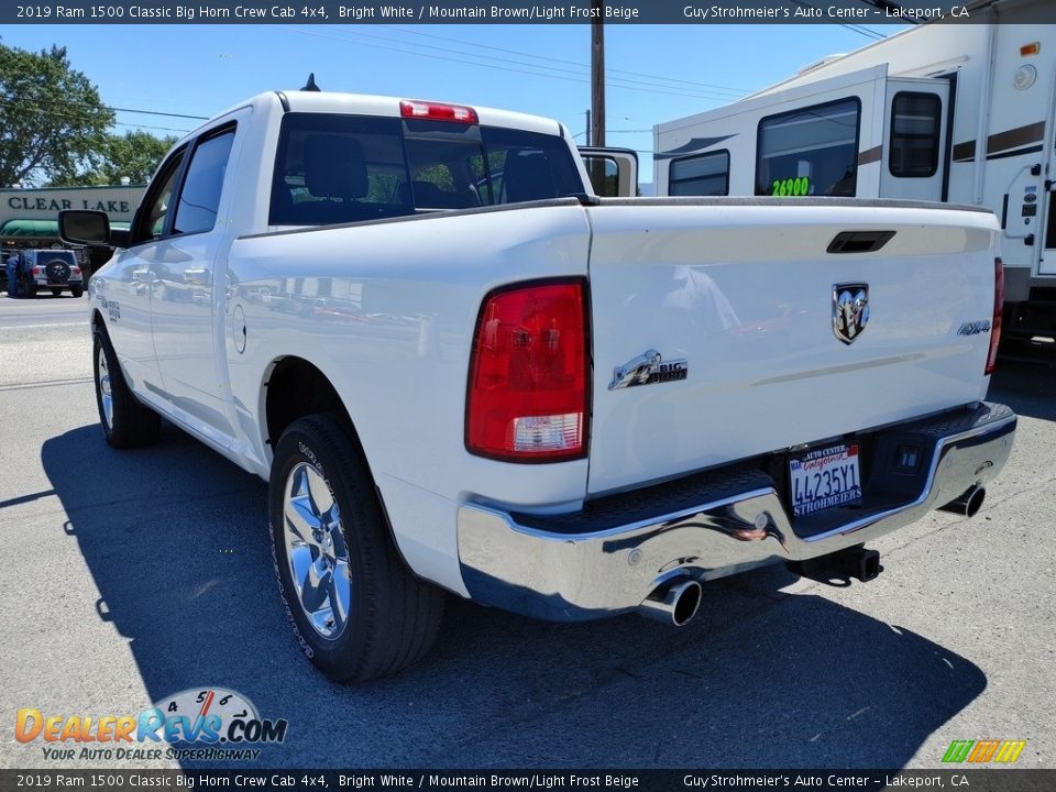 2019 Ram 1500 Classic Big Horn Crew Cab 4x4 Bright White / Mountain Brown/Light Frost Beige Photo #4