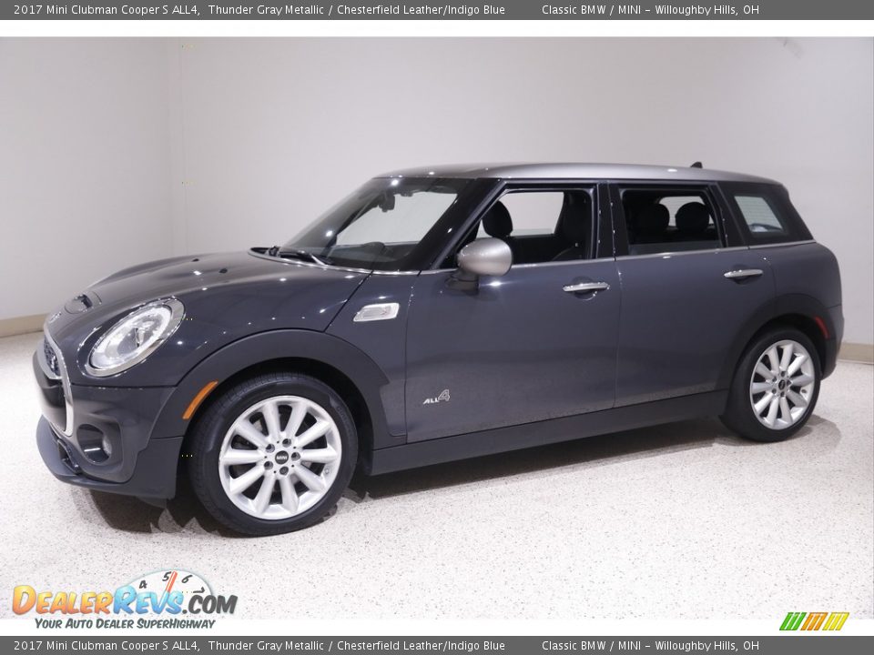 2017 Mini Clubman Cooper S ALL4 Thunder Gray Metallic / Chesterfield Leather/Indigo Blue Photo #3