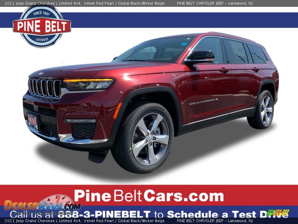 2021 Jeep Grand Cherokee L Limited 4x4 Velvet Red Pearl / Global Black/Wicker Beige Photo #1