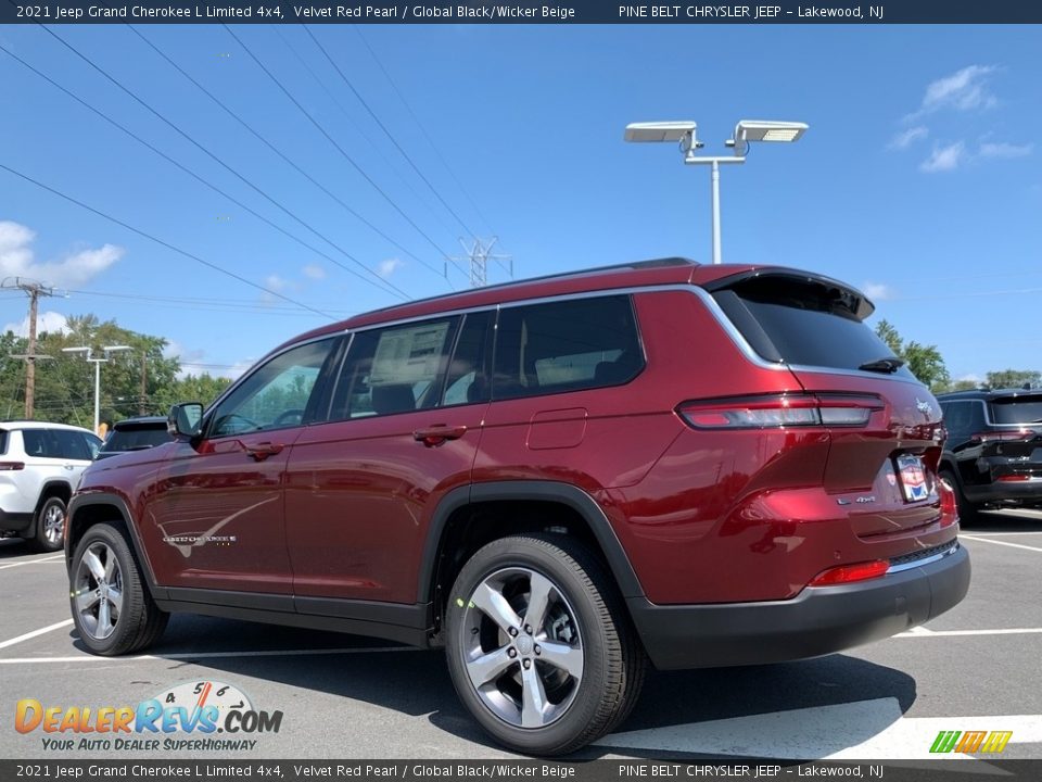2021 Jeep Grand Cherokee L Limited 4x4 Velvet Red Pearl / Global Black/Wicker Beige Photo #6