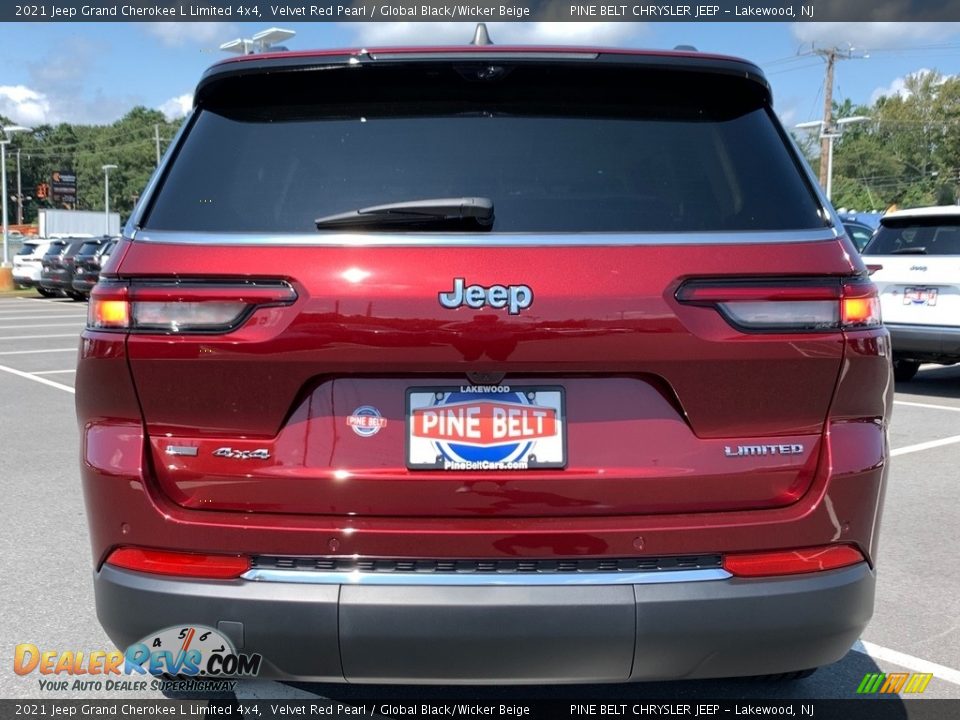 2021 Jeep Grand Cherokee L Limited 4x4 Velvet Red Pearl / Global Black/Wicker Beige Photo #7