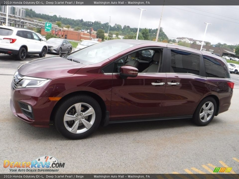 2019 Honda Odyssey EX-L Deep Scarlet Pearl / Beige Photo #7