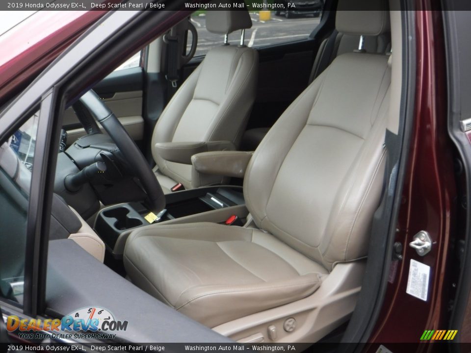 2019 Honda Odyssey EX-L Deep Scarlet Pearl / Beige Photo #15