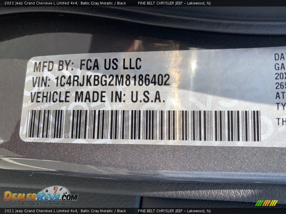 2021 Jeep Grand Cherokee L Limited 4x4 Baltic Gray Metallic / Black Photo #14