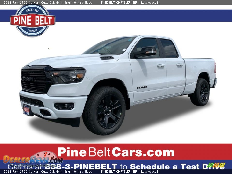 2021 Ram 1500 Big Horn Quad Cab 4x4 Bright White / Black Photo #1