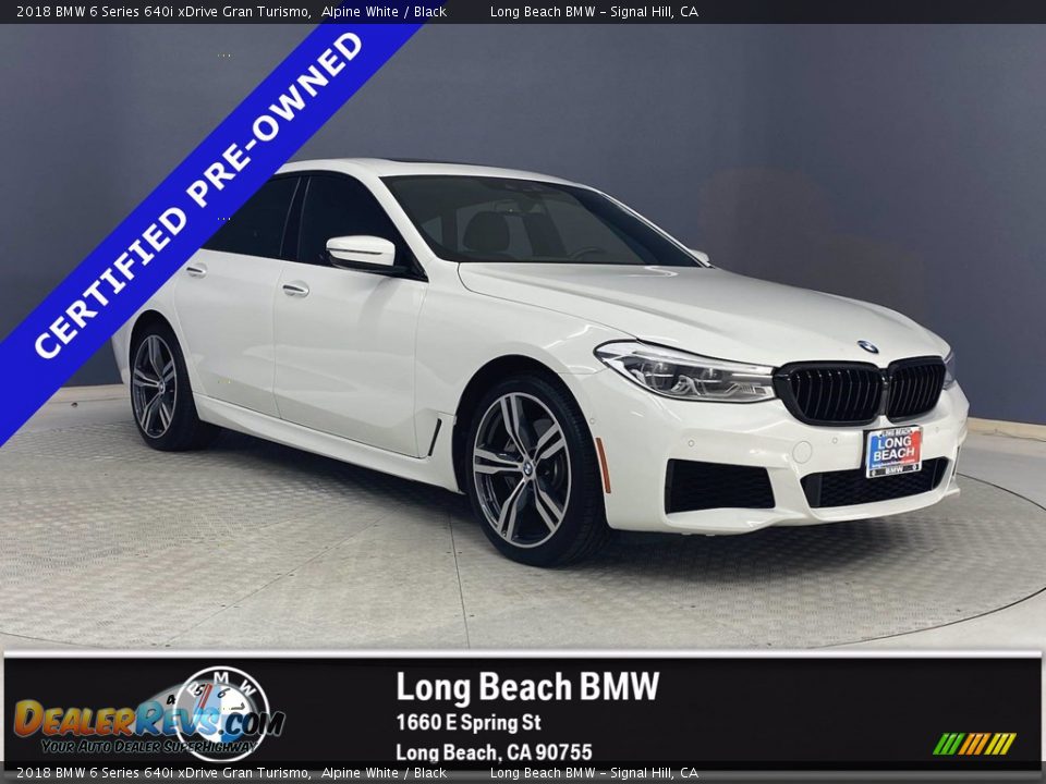 2018 BMW 6 Series 640i xDrive Gran Turismo Alpine White / Black Photo #1