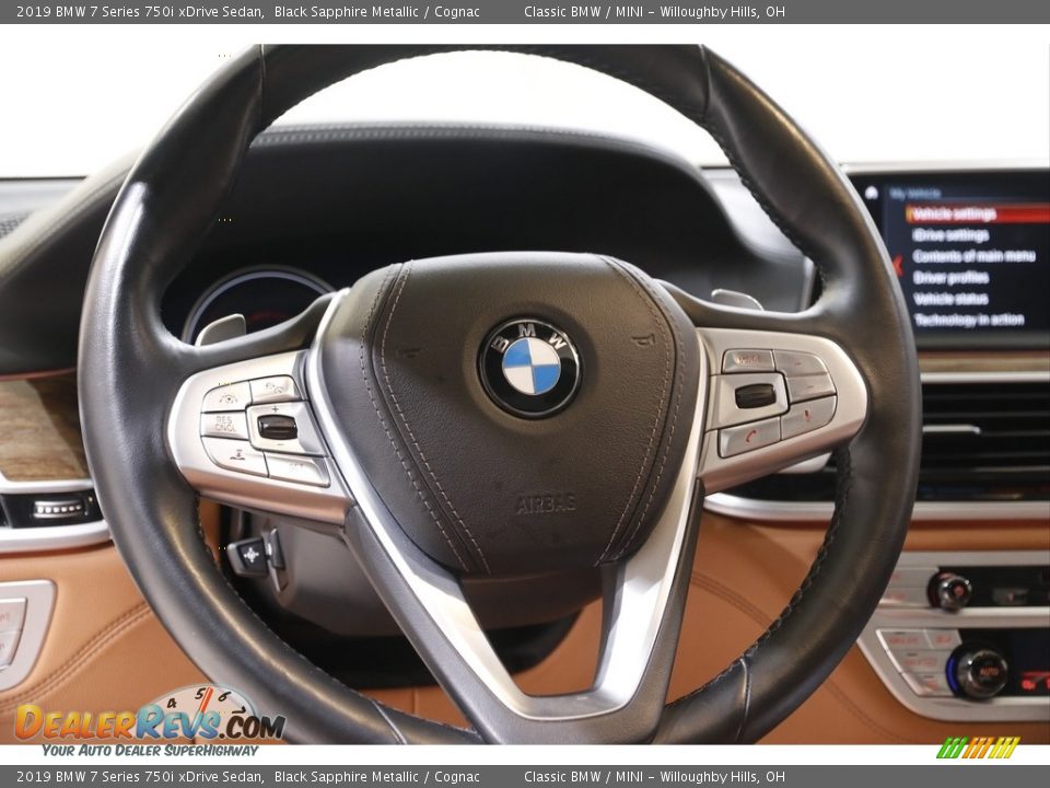 2019 BMW 7 Series 750i xDrive Sedan Black Sapphire Metallic / Cognac Photo #8