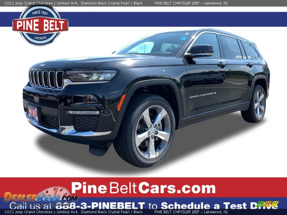 2021 Jeep Grand Cherokee L Limited 4x4 Diamond Black Crystal Pearl / Black Photo #1