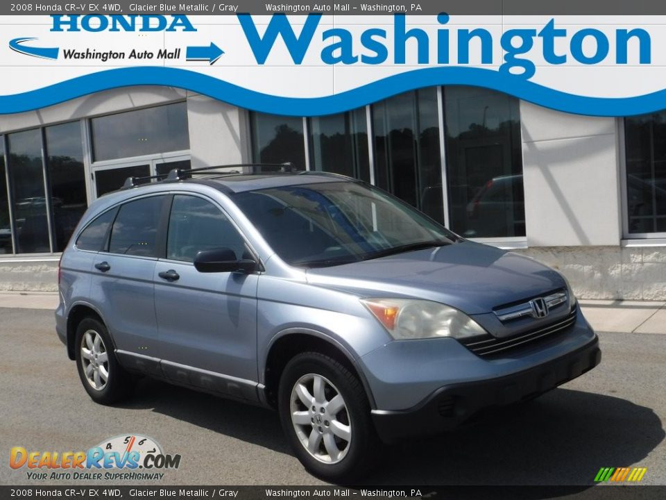 2008 Honda CR-V EX 4WD Glacier Blue Metallic / Gray Photo #1