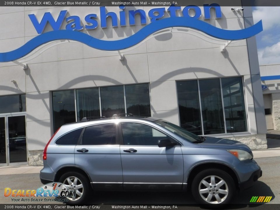 2008 Honda CR-V EX 4WD Glacier Blue Metallic / Gray Photo #2