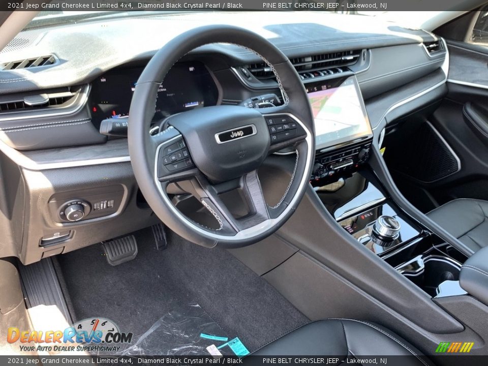 2021 Jeep Grand Cherokee L Limited 4x4 Diamond Black Crystal Pearl / Black Photo #13