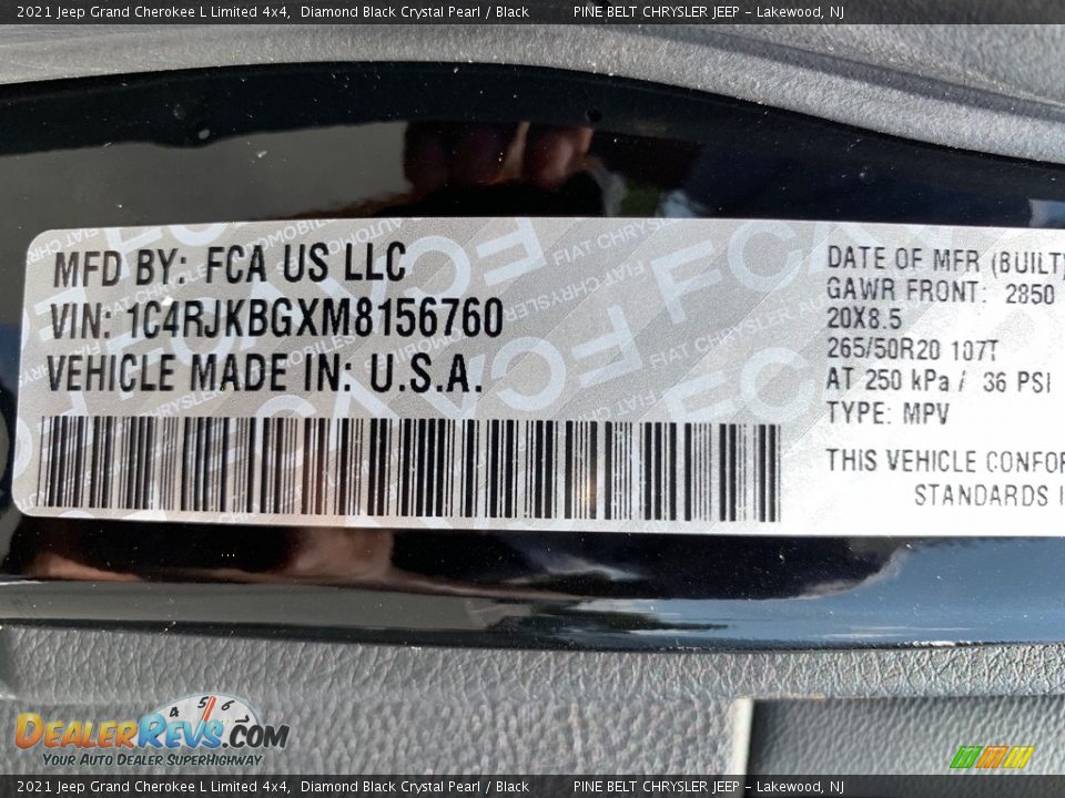 2021 Jeep Grand Cherokee L Limited 4x4 Diamond Black Crystal Pearl / Black Photo #14