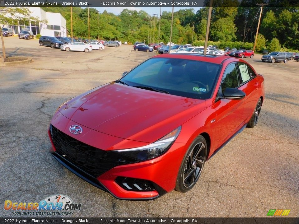 2022 Hyundai Elantra N-Line Orange / Black Photo #7