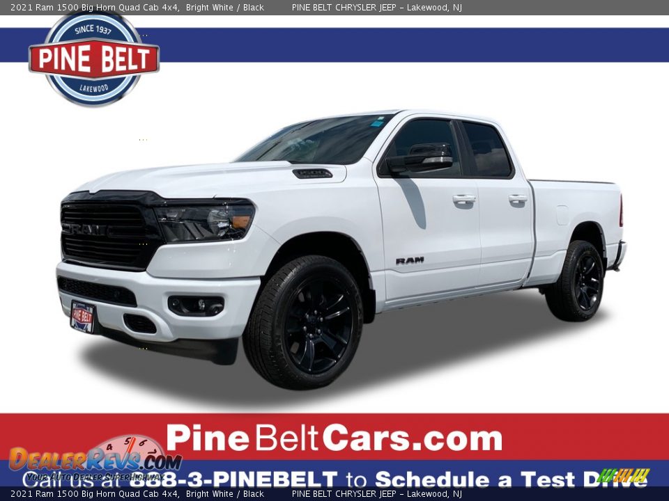 2021 Ram 1500 Big Horn Quad Cab 4x4 Bright White / Black Photo #1