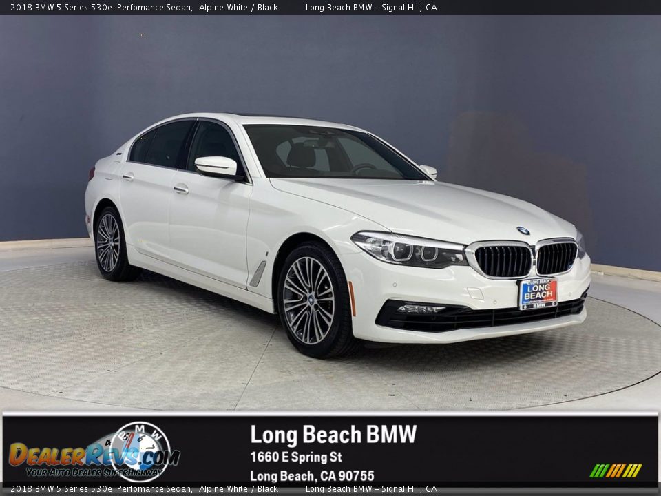 2018 BMW 5 Series 530e iPerfomance Sedan Alpine White / Black Photo #1