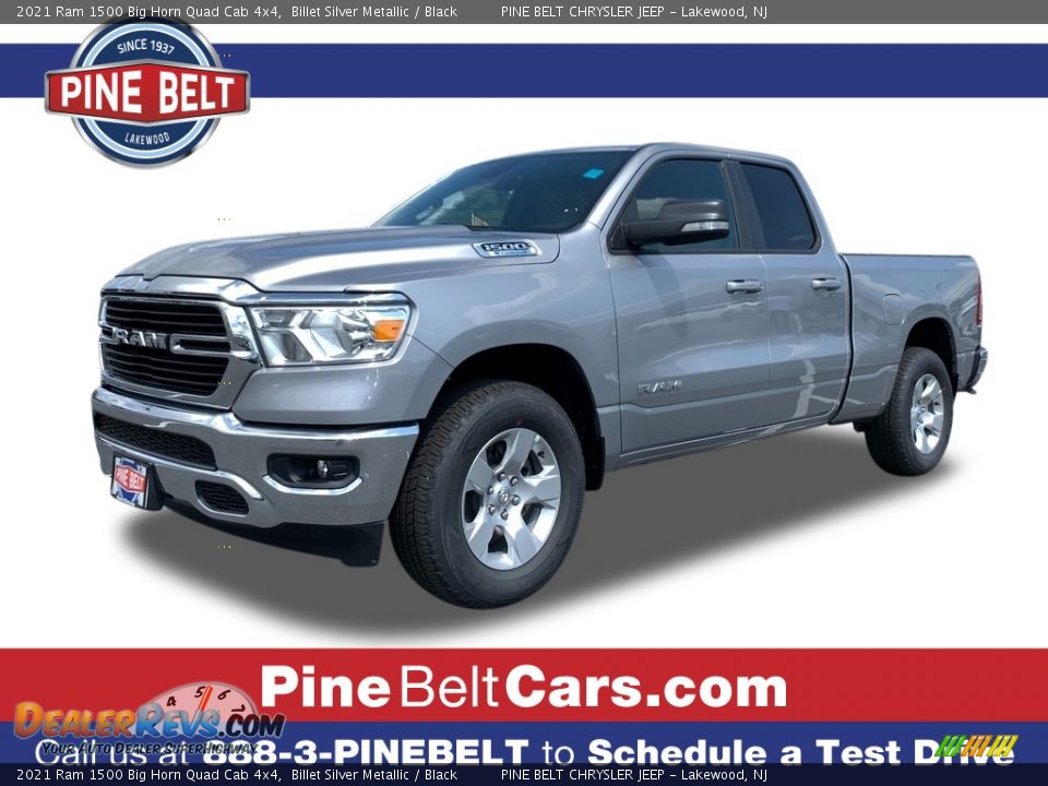 2021 Ram 1500 Big Horn Quad Cab 4x4 Billet Silver Metallic / Black Photo #1