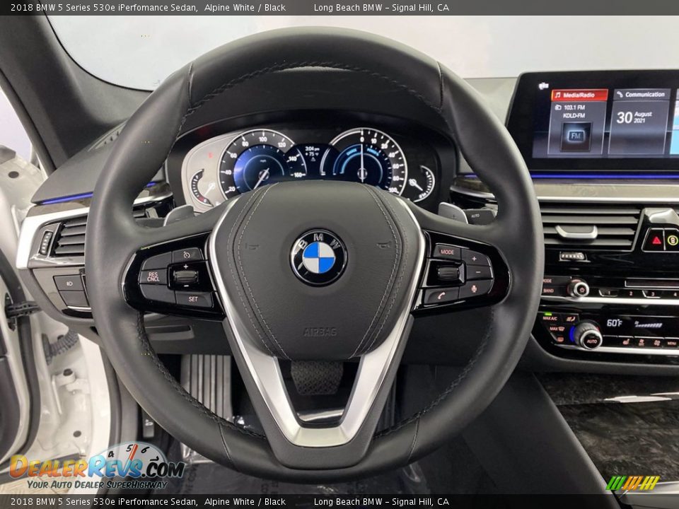 2018 BMW 5 Series 530e iPerfomance Sedan Alpine White / Black Photo #17