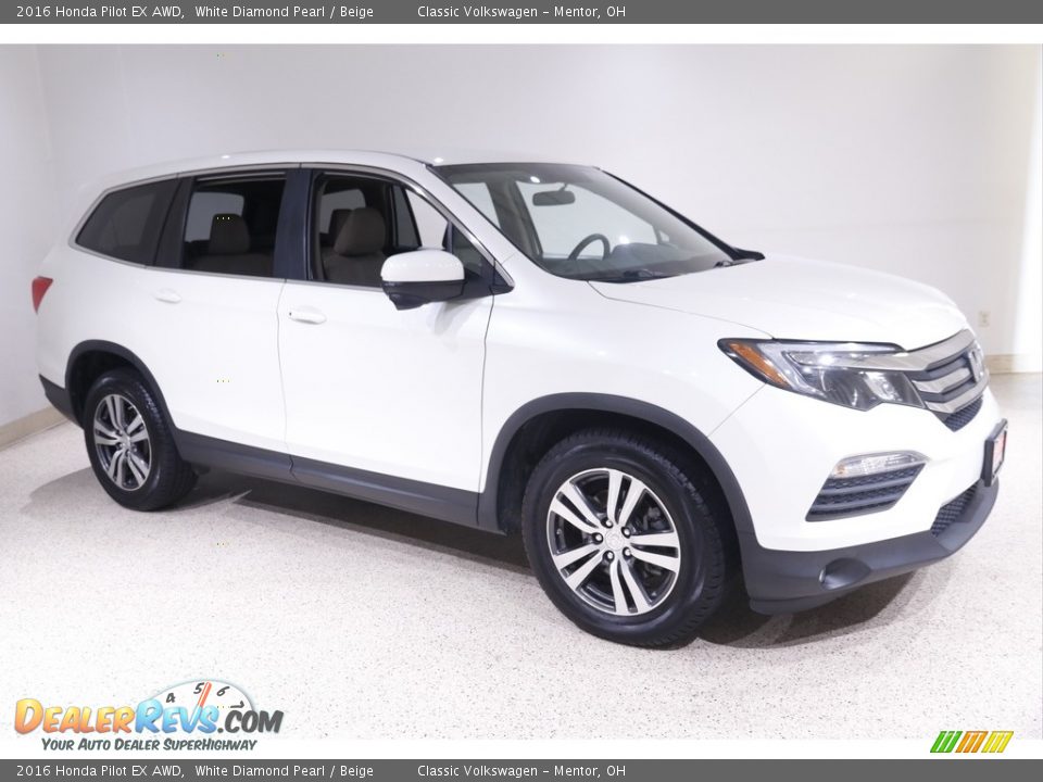 2016 Honda Pilot EX AWD White Diamond Pearl / Beige Photo #1