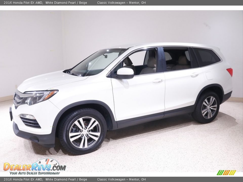 2016 Honda Pilot EX AWD White Diamond Pearl / Beige Photo #3