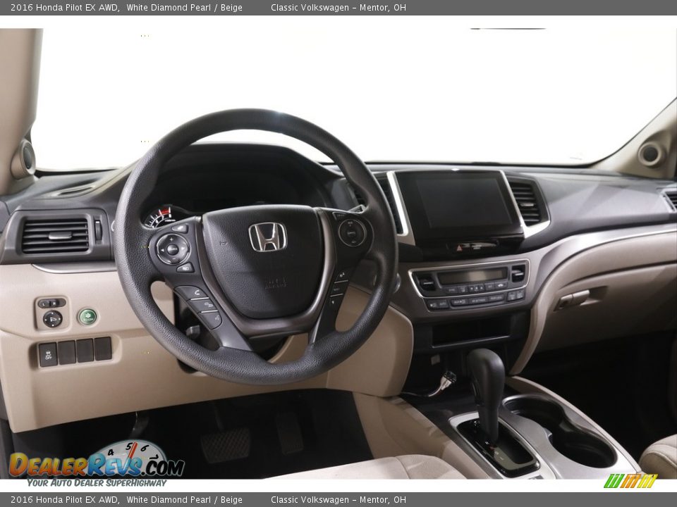 2016 Honda Pilot EX AWD White Diamond Pearl / Beige Photo #6