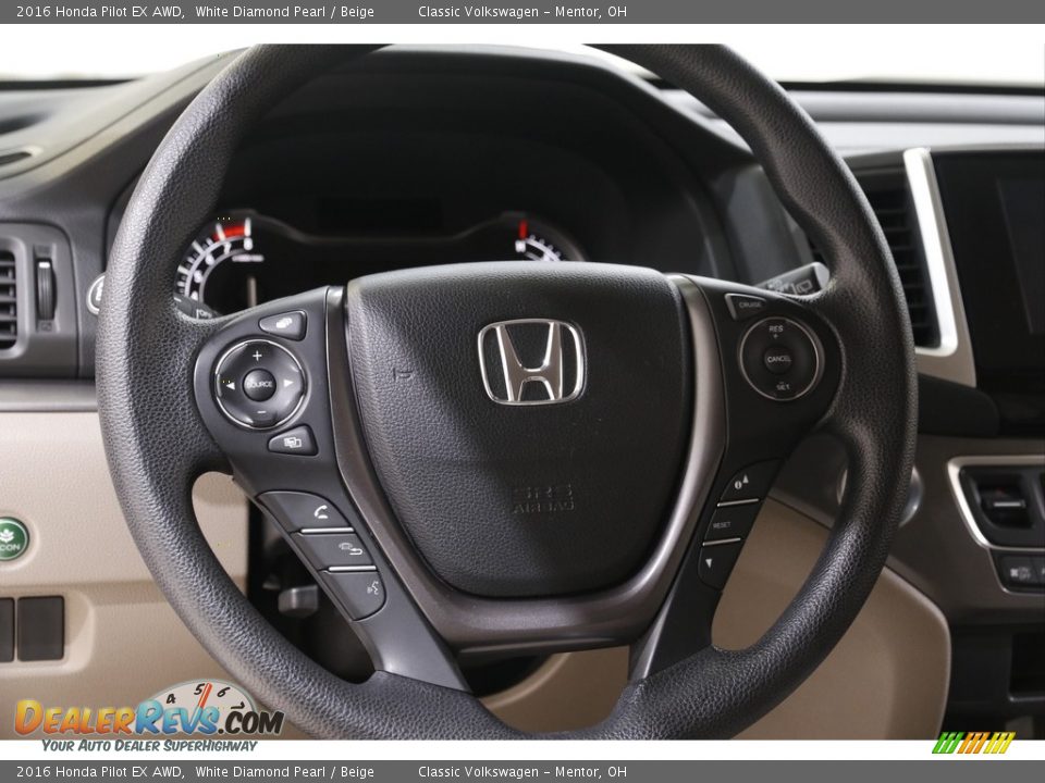 2016 Honda Pilot EX AWD White Diamond Pearl / Beige Photo #7