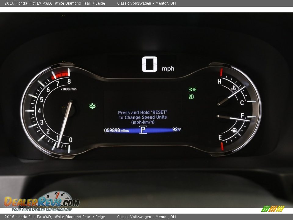 2016 Honda Pilot EX AWD White Diamond Pearl / Beige Photo #8