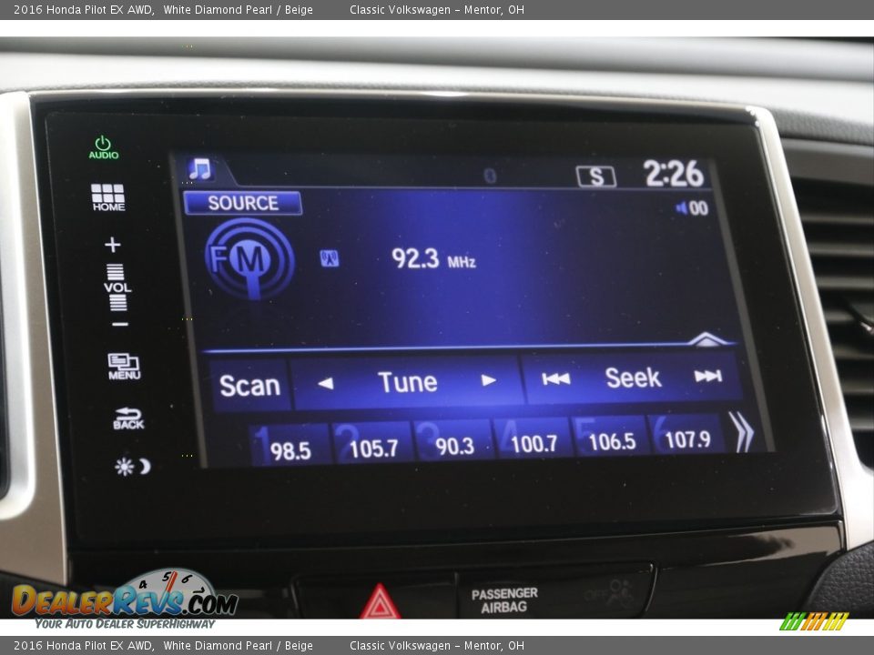 2016 Honda Pilot EX AWD White Diamond Pearl / Beige Photo #10