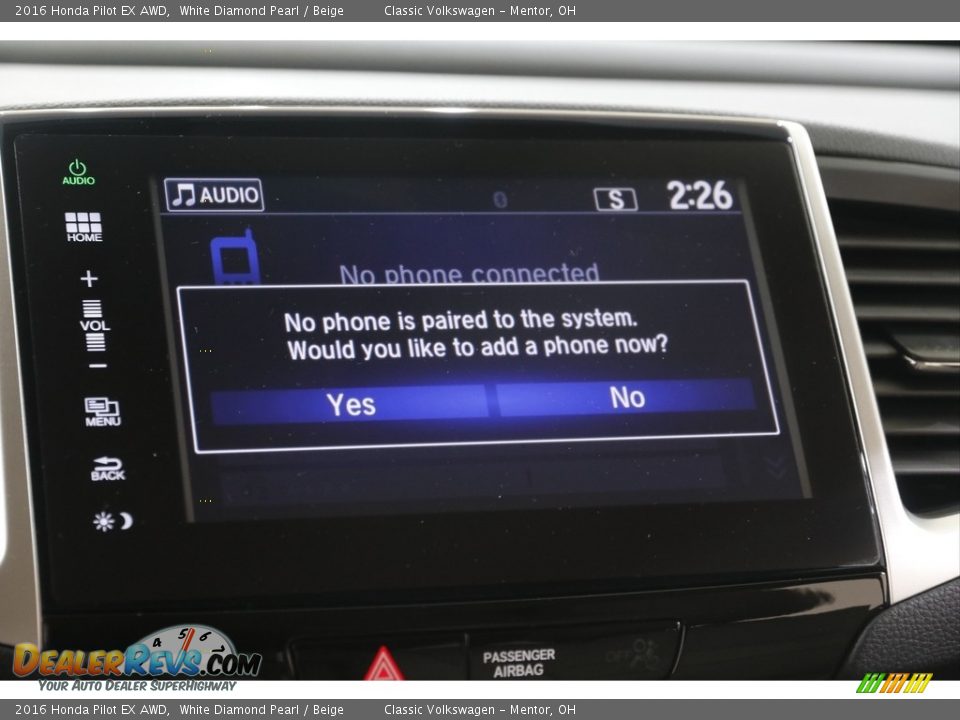 2016 Honda Pilot EX AWD White Diamond Pearl / Beige Photo #11