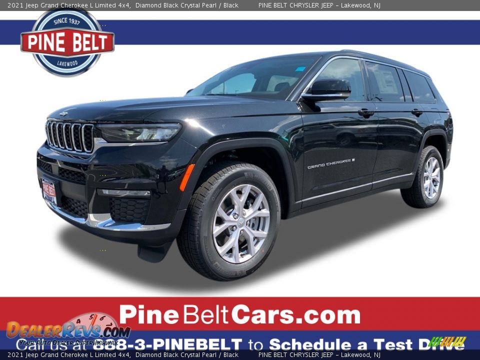 2021 Jeep Grand Cherokee L Limited 4x4 Diamond Black Crystal Pearl / Black Photo #1