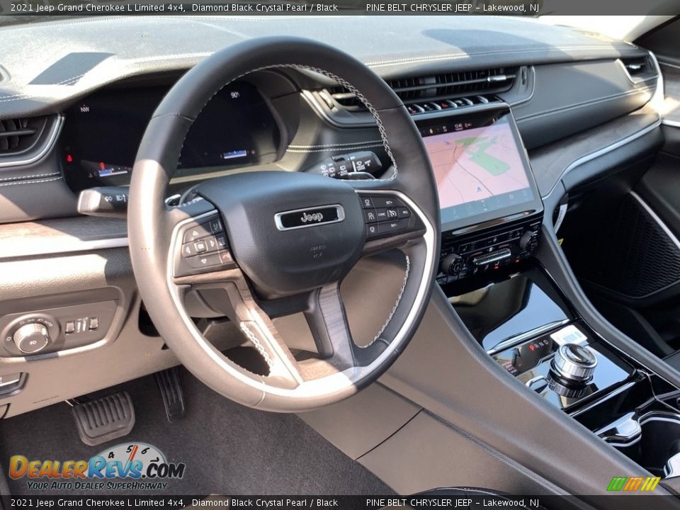 2021 Jeep Grand Cherokee L Limited 4x4 Diamond Black Crystal Pearl / Black Photo #13