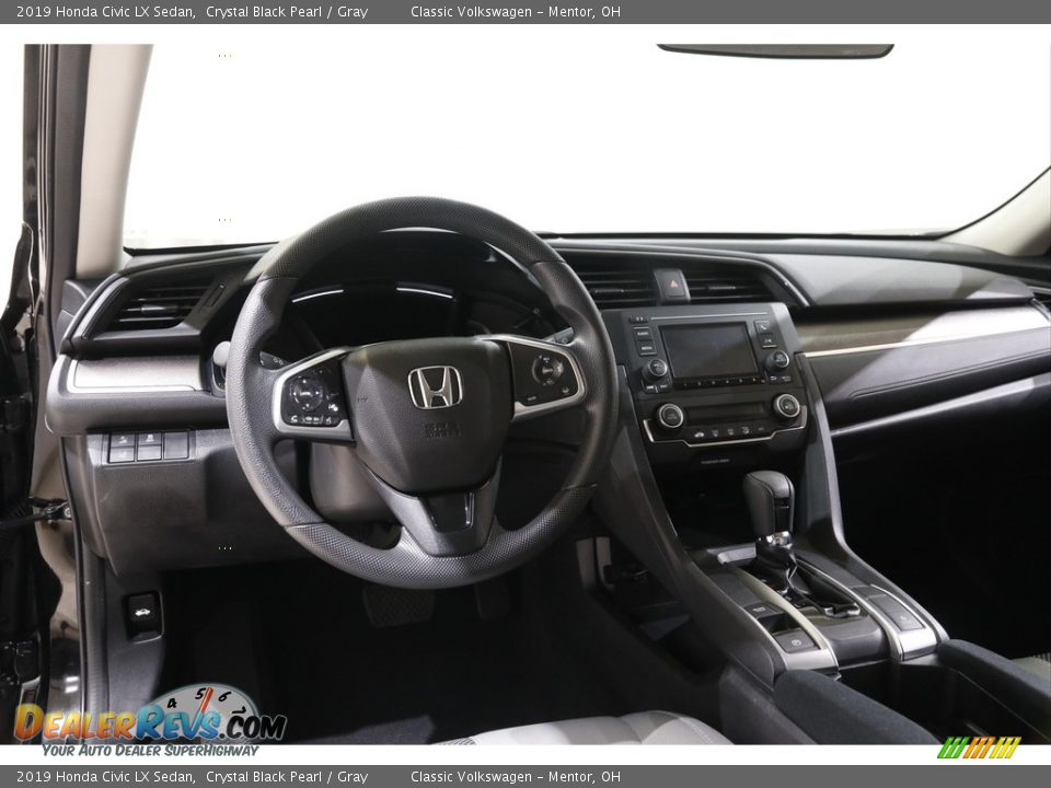 2019 Honda Civic LX Sedan Crystal Black Pearl / Gray Photo #6