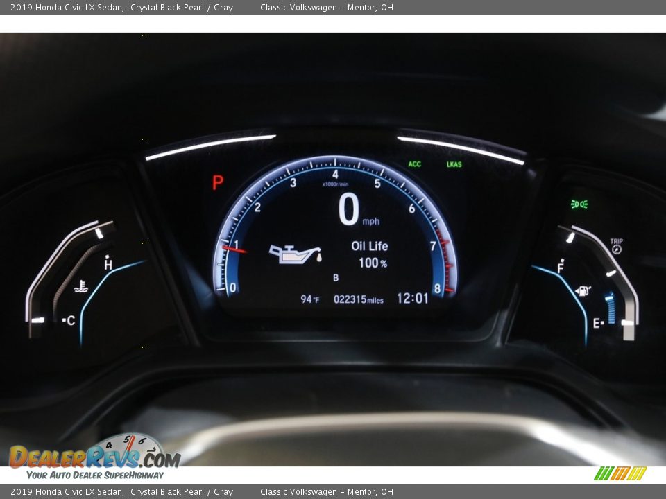 2019 Honda Civic LX Sedan Crystal Black Pearl / Gray Photo #8