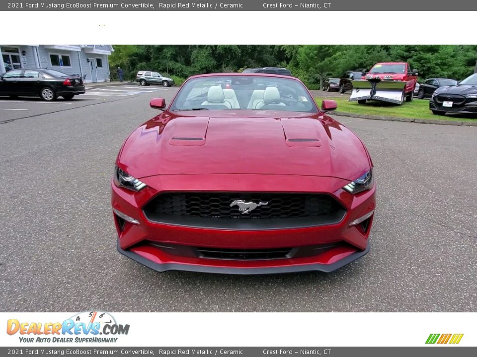 2021 Ford Mustang EcoBoost Premium Convertible Rapid Red Metallic / Ceramic Photo #3