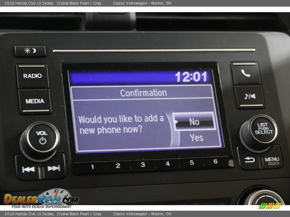 2019 Honda Civic LX Sedan Crystal Black Pearl / Gray Photo #10